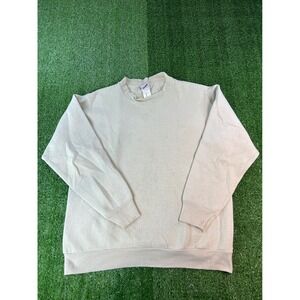 Vintage Franklin Light Tan Crew Neck Long Sleeve‎ Sweatshirt Casual Men's M